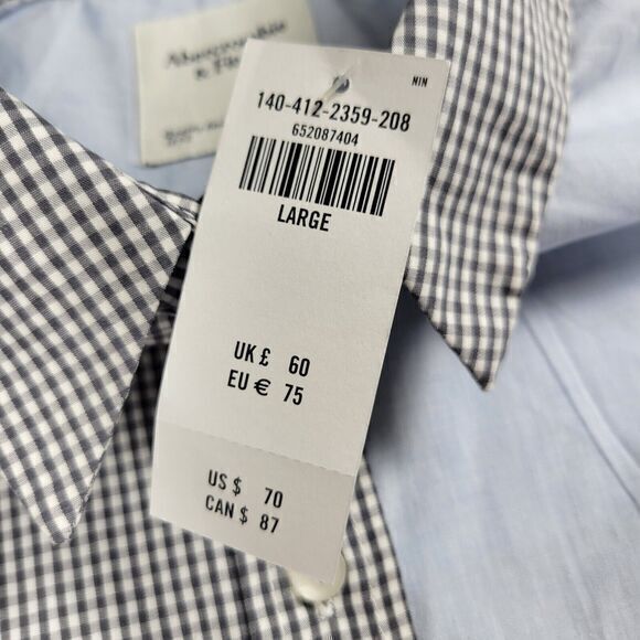 Abercrombie Fitch Long Sleeve Button Up Shirt NWT‎ Men's Size Large Colorblock - Picture 4 of 7
